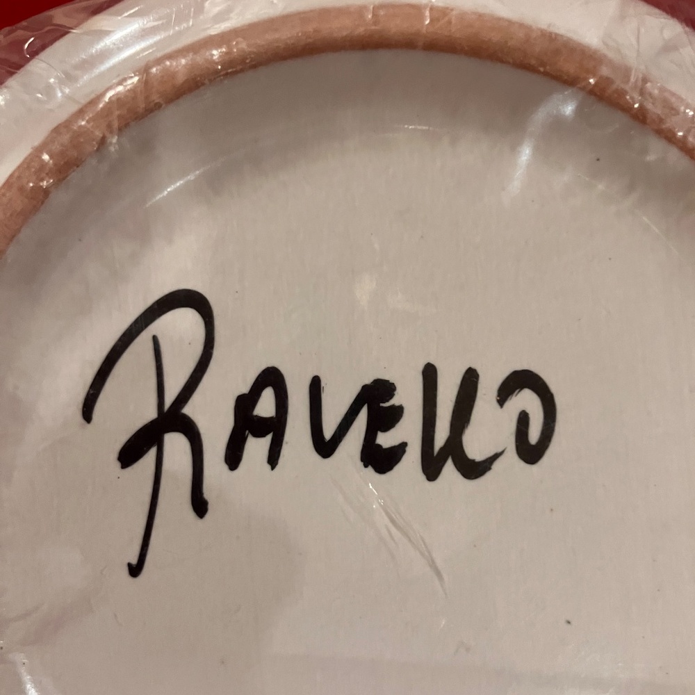 Ravello ceramic wine bottle stopper and coaster set. - Picture 3 of 3